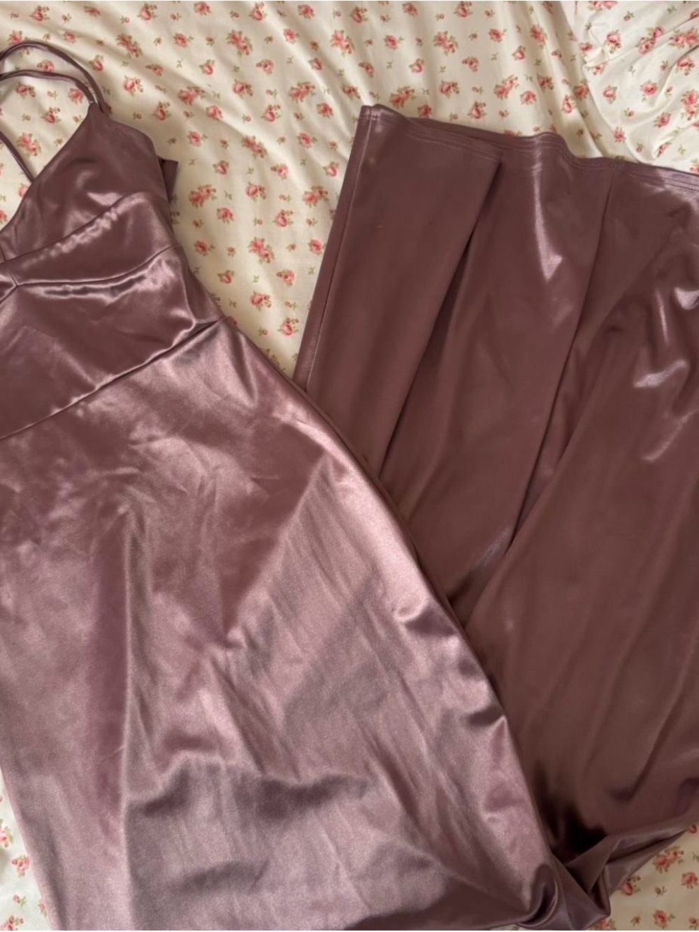 Windsor Satin Two-Piece Set in Dusty Rose